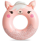 Nafukovací kruh Intex 56266 Cute Animals - růžová