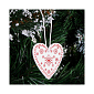 Vánoční dřevěné ozdoby - srdce, sada 3ks