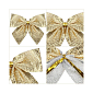 Vánoční motýlci, 6x5 cm zlatá, sada 12ks