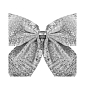 Vánoční motýlci, 6x5 cm stříbrná, sada 12ks