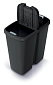 Odpadkový koš COMPACTA Q DUO recyklovaný černý s černým víkem, objem 45l