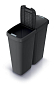 Odpadkový koš COMPACTA Q DUO recyklovaný černý s černým víkem, objem 50l