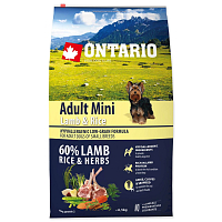 Krmivo Ontario Adult Mini Lamb & Rice 6,5kg