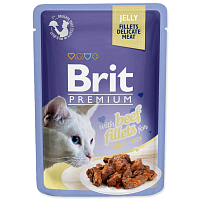 Kapsička Brit Premium Cat Delicate hovězí, filety v želé 85g