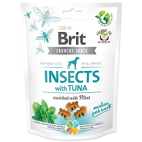 Pochoutka Brit Care Dog Crunchy Cracker Insects, tuňák s mátou 200g