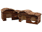 Domek Small Animals Kaskada dřevěný s kůrou 31x19x19cm