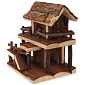 Domek Small Animals dřevěný jednopatrový s kůrou 17x15x20cm