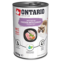 Konzerva Ontario kuře a krůta, paté 400g