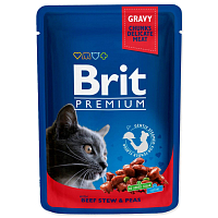 Kapsička Brit Premium Cat hovězí s hráškem 100g