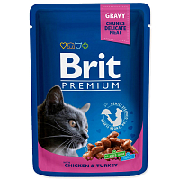 Kapsička Brit Premium Cat Pouches kuře a krůta 100g