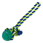 Hračka Dog Fantasy DENTAL MINT míček házecí s provazem zelený 7x30cm