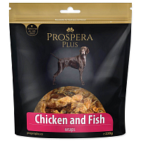 Pochoutka Prospera Plus kuřetem obalené rybičky 230g