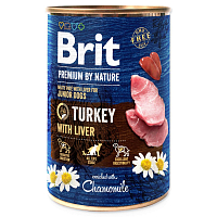 Konzerva Brit Premium by Nature krůta s játry 400g