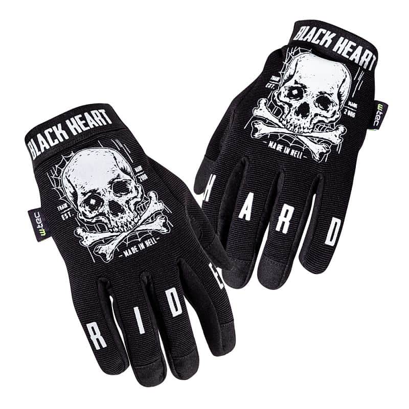 Moto rukavice W-TEC Black Heart Web Skull Barva černá, Velikost 4XL
