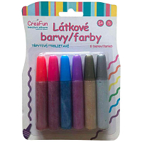 CreaFun - Látkové barvy - sada třpytky 6 (42ml)