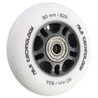 Matná kolečka NILS Extreme PU 80x24 82A s ložisky ABEC 9, bílá, 4 ks