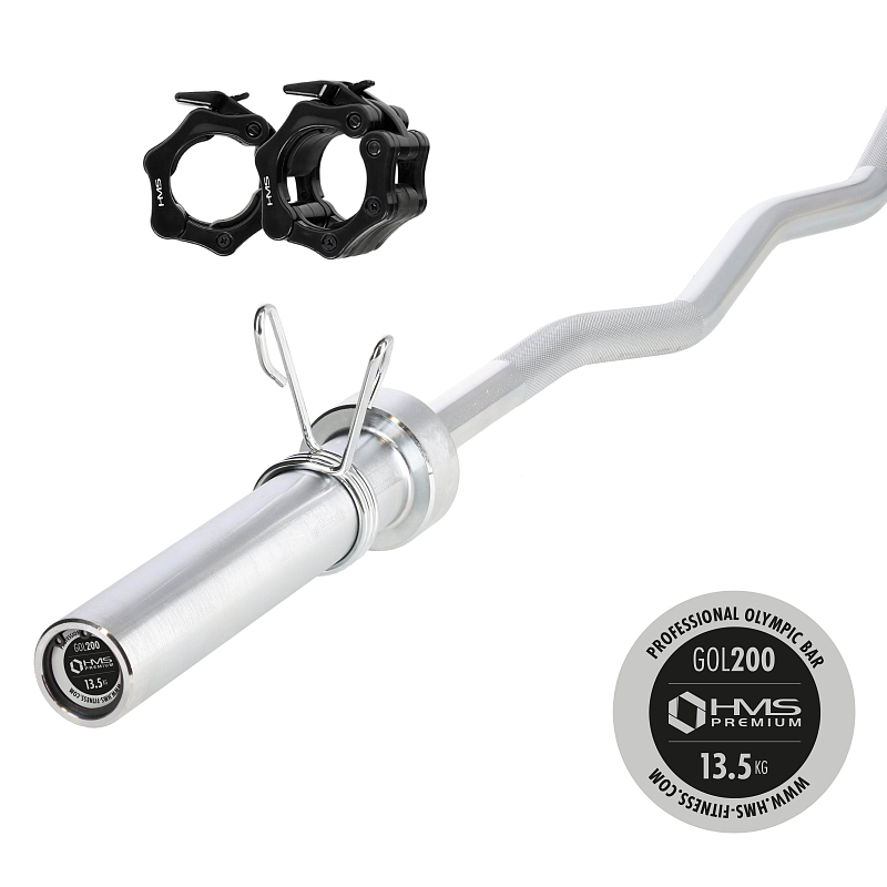 Olympijská osa lomená HMS Premium GOL200 150 x 5 cm + ZG1000