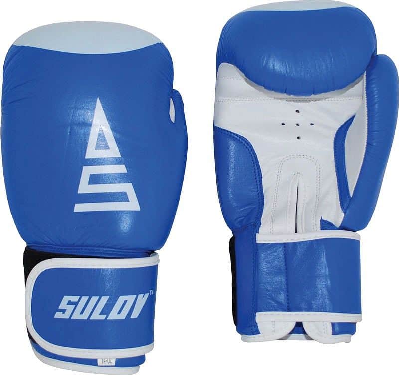 Box rukavice SULOV® kožené, modro-bílé Box velikost: 10oz