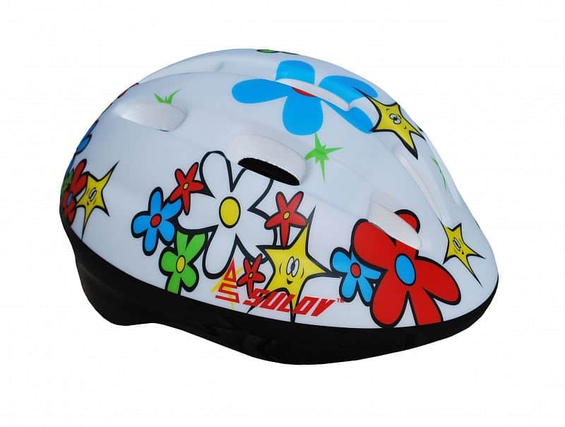 Dětská cyklo helma SULOV® JUNIOR, bílá s květy Helma velikost: L