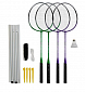 Badmintonový set 4x raketa, 1x míček, síť, vak