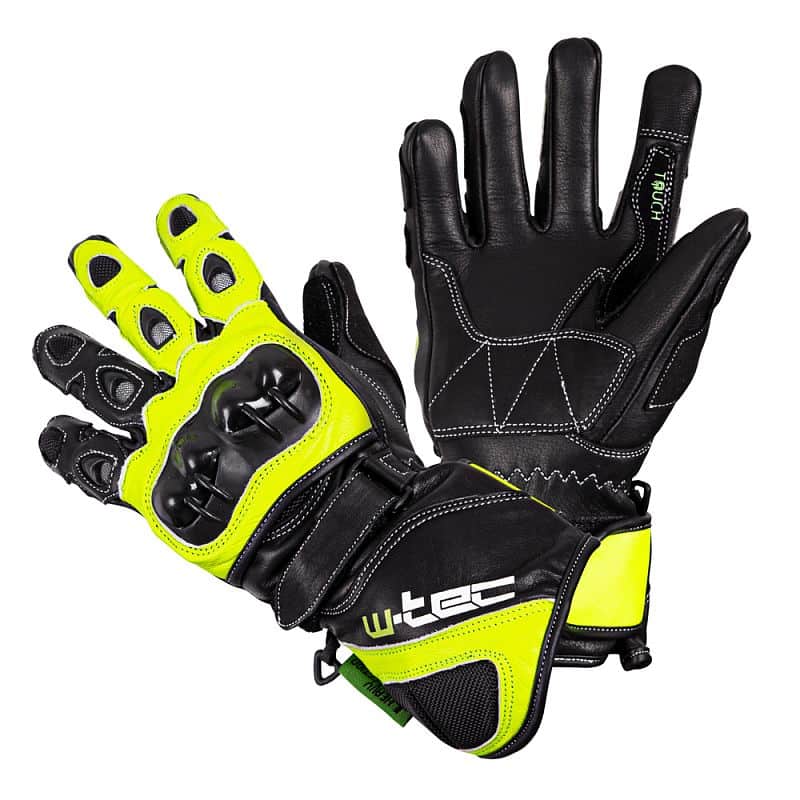 Motocyklové rukavice W-TEC Supreme EVO Barva černo-zelená, Velikost S