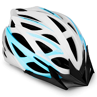 Spokey FEMME Cyklistická přilba pro dospělé a juniory IN-MOLD, 55-58 cm, bílo-modrá