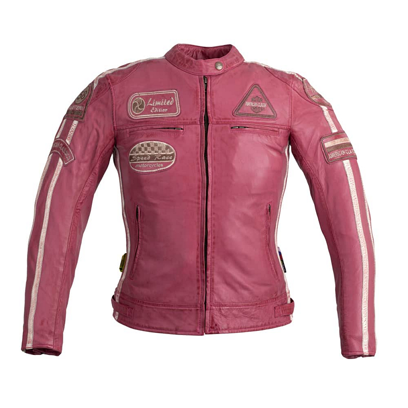 Dámská kožená moto bunda W-TEC Sheawen Lady Pink Barva růžová, Velikost XS