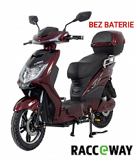Elektrický motocykl RACCEWAY E-FICHTL, vínový-lesklý - BEZ BATERIE