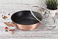 BERLINGERHAUS Pekáč kulatý s mramorovým povrchem a poklicí  28 cm Rosegold Metallic Line BH-1519