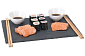 EXCELLENT Sushi set porcelán/břidlice/bambus sada 7ks KO-210000100