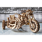 Hračka Ugears 3D dřevěné mechanické puzzle UGR-10 Motorka (scrambler) s vozíkem