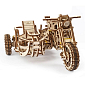 Hračka Ugears 3D dřevěné mechanické puzzle UGR-10 Motorka (scrambler) s vozíkem