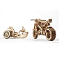 Hračka Ugears 3D dřevěné mechanické puzzle UGR-10 Motorka (scrambler) s vozíkem