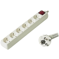 Kabel PremiumCord prodlužovací přívod 230V 10m 6 zásuvek+vypínač