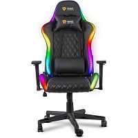 Herní křeslo Yenkee YGC 300RGB Stardust, černé, podsvícené, polohovatelné