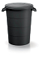 Plastová nádoba s úchyty SMOOTH 80 l - barva: recyklovaná černá