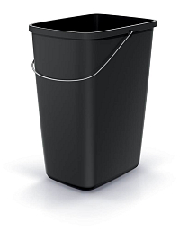Odpadkový koš COMPACTA Q BASIC - objem: 12 l, barva: recyklovaná černá