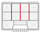 Plastový organizér 10 přihrádek (přepážky) NORT 195x155x35 mm - barva: transparentní