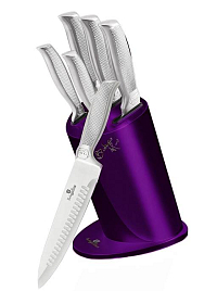 BERLINGERHAUS Sada nožů ve stojanu 6 ks Royal Purple Metallic Line Kikoza Collection BH-2269