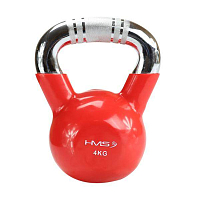 Kettlebell s chromovaným úchopem HMS KTC 4 kg červený