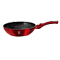 BERLINGERHAUS Pánev WOK s mramorovým povrchem 30 cm Burgundy Metallic Line BH-6166