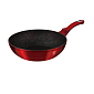 BERLINGERHAUS Pánev WOK s mramorovým povrchem 30 cm Burgundy Metallic Line BH-6166