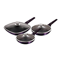 BERLINGERHAUS Pánev s titanovým povrchem a poklicemi sada 6 ks Purple Eclipse Collection BH-7107