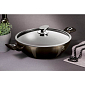 BERLINGERHAUS Pánev WOK s poklicí s mramorovým povrchem 30 cm Shiny Black Edition BH-7115