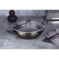 BERLINGERHAUS Pánev WOK s poklicí s mramorovým povrchem 30 cm Shiny Black Edition BH-7115