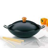 KELA Wok litinový 36 cm s příslušenstvím sada 5 ks KL-77943