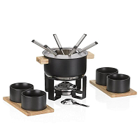 KELA Fondue sada Gunten nerez černá 19,0cm 20,0cm 1,6l KL-10068