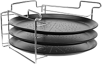 EXCELLENT HOUSEWARE Stojan na pečení pizzy sada 3 ks plechů KO-CY4654930