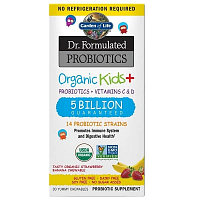Garden of Life Dr. Formulated organická probiotika - pro děti - 5 miliard CFU s příchutí organické jahody a banán 30 tablet