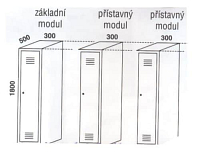 Šatní skříně sestavné - přístavný modul - barva šedá - 1800 x 300